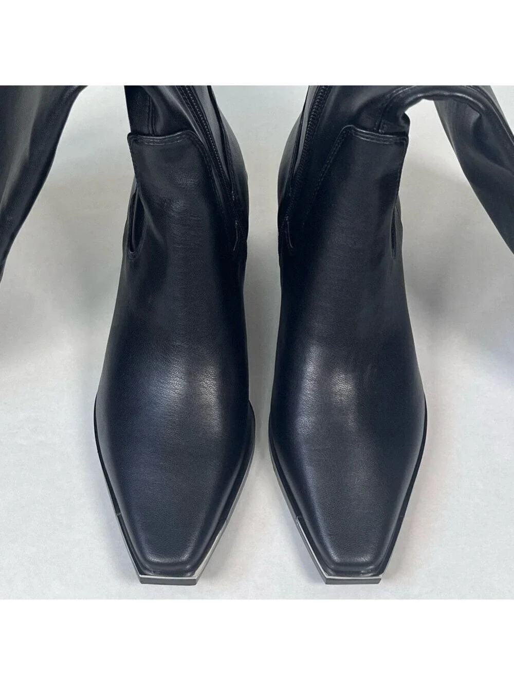 Marc Fisher Black Silver Toe Over The Knee Boots Size 5